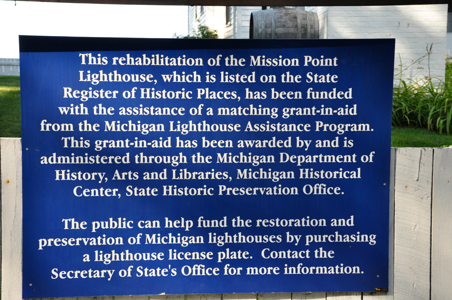 sign about Mission Point Lighthouse